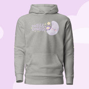 Cozy & Cosmic Premium Hoodie with Japanese Sleeve Design | Celestial Kawaii Katnipp character product