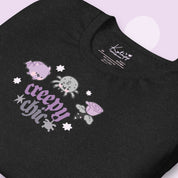 Creepy Chic Gothic Halloween T-Shirt | Kawaii Spooky Aesthetic Tee | Cute Bat & Spider Shirt for Vampies Vault Fans Katnipp character product