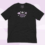 Creepy Chic Gothic Halloween T-Shirt | Kawaii Spooky Aesthetic Tee | Cute Bat & Spider Shirt for Vampies Vault Fans Katnipp character product