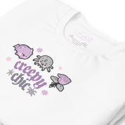 Creepy Chic Gothic Halloween T-Shirt | Kawaii Spooky Aesthetic Tee | Cute Bat & Spider Shirt for Vampies Vault Fans Katnipp character product