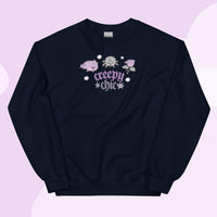 Creepy Chic Kawaii Gothic Halloween Sweater | Spooky Cute Vampies Vault Jumper | Cozy Autumn Aesthetic - Navy / S