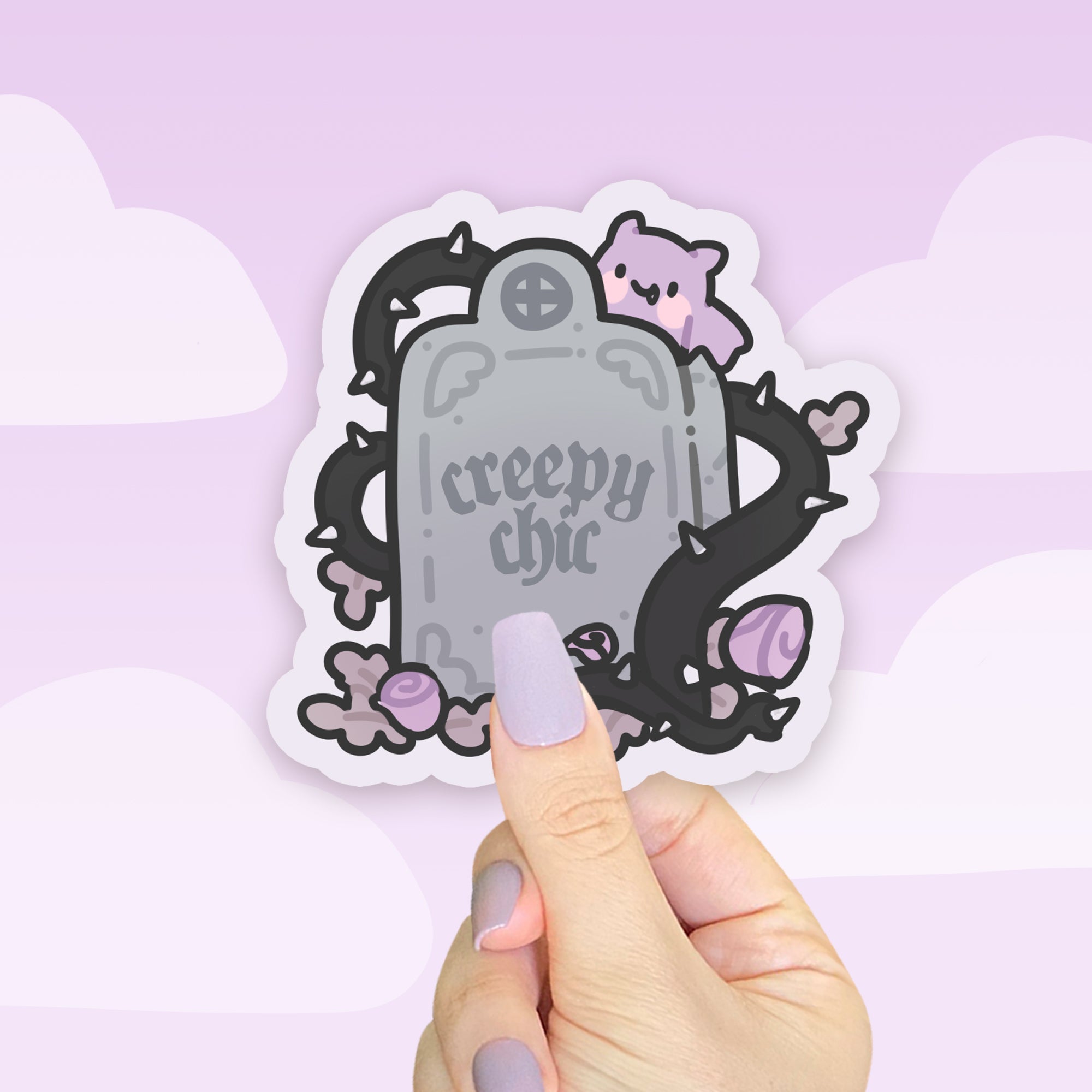 Creepy Chic Kawaii Gothic Vinyl Sticker | Bartholomew the Bat Katnipp character product
