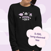 Creepy Chic Kawaii Halloween Long Sleeve T-Shirt | Spooky Cute Gothic Apparel for Fall Katnipp character product