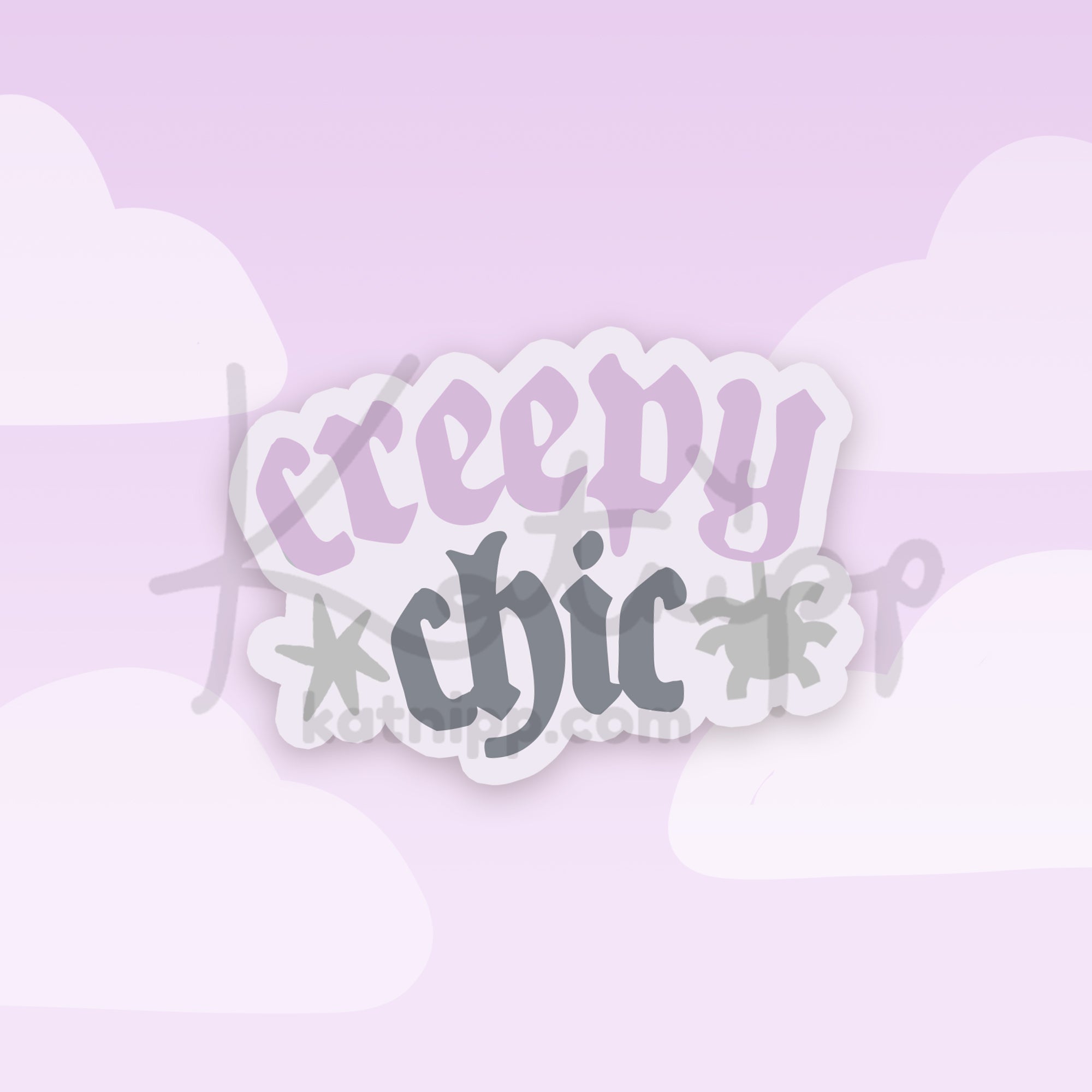 Creepy Chic Vinyl Sticker | Kawaii Gothic Spider Quote Katnipp character product