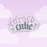 Cursed Cutie Gothic Halloween Die-Cut Sticker | Kawaii Spooky Font Design | Halloween Stationery & Decor - Katnipp Studios