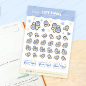 Cute Bloobs Blueberry A6 Planner Sticker Sheet | Cute Kawaii Blueberry Journal Stickers | BH004 Katnipp character product