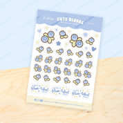 Cute Bloobs Blueberry A6 Planner Sticker Sheet | Cute Kawaii Blueberry Journal Stickers | BH004 Katnipp character product