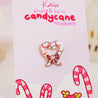 Cute Heart Candy Cane Enamel Pin - Katnipp Studios