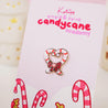 Cute Heart Candy Cane Enamel Pin - Katnipp Studios