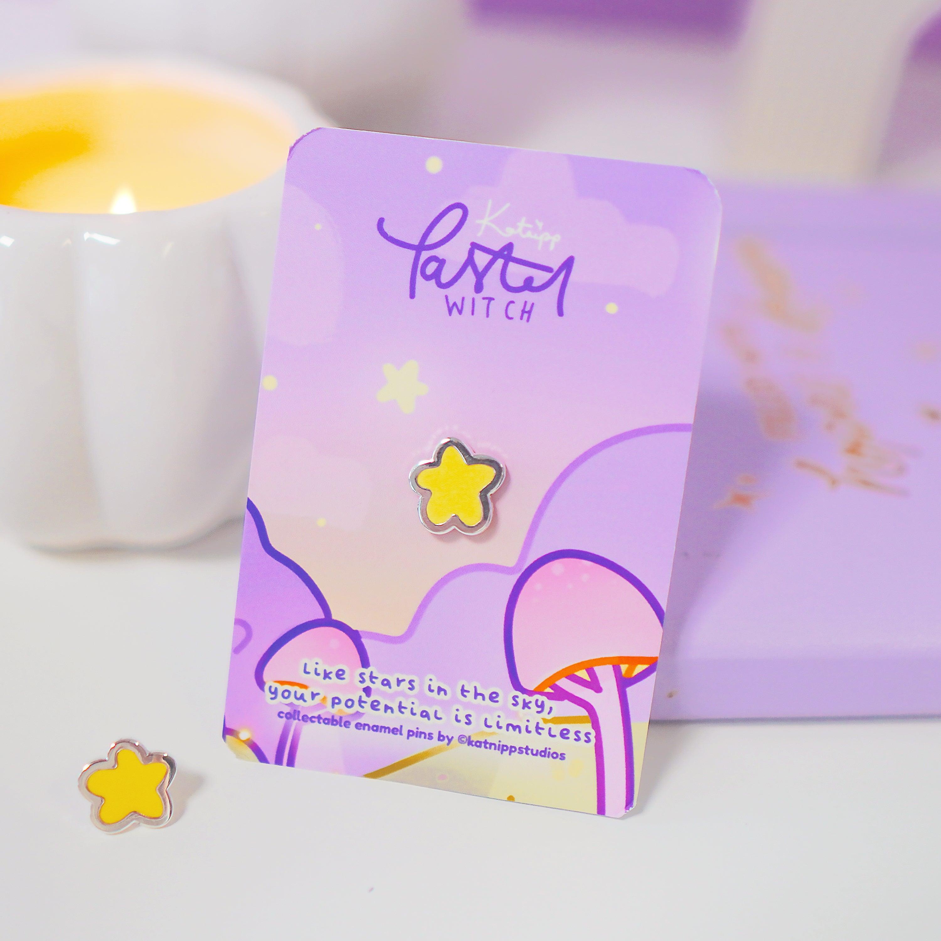 Cute Mini Star Enamel Pin - Primrose the Pastel Witch Official Enamel Pin - Katnipp Studios