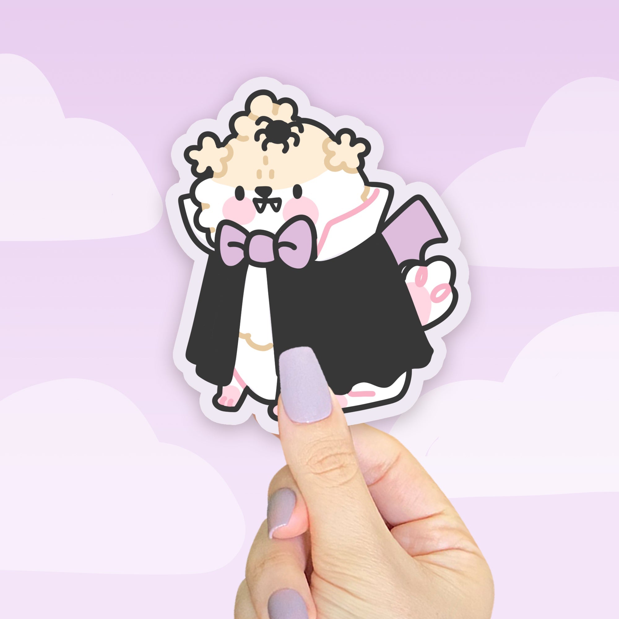 Dracula Puddin Kawaii Vinyl Sticker | Cute Vampire Dog Katnipp character product