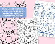 Easter Bunny Printable Colouring Sheet | Katnipp Digital Download Katnipp character product