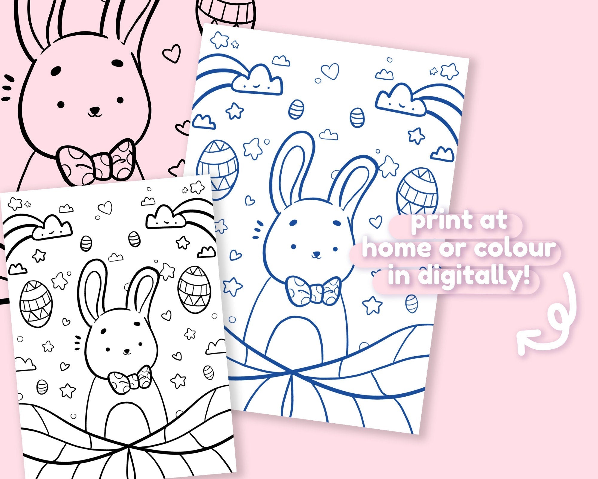 Easter Bunny Printable Colouring Sheet | Katnipp Digital Download Katnipp character product