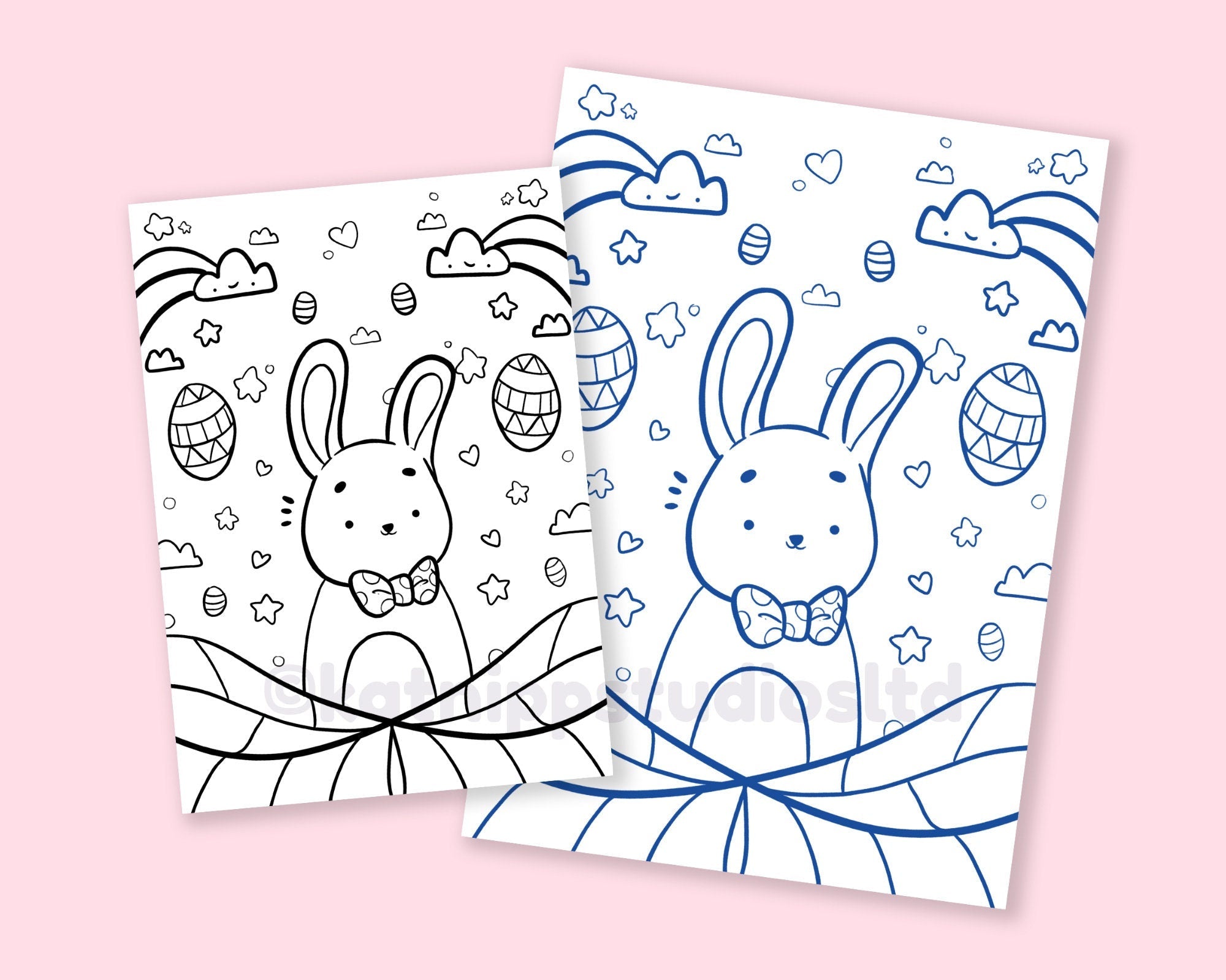 Easter Bunny Printable Colouring Sheet | Katnipp Digital Download Katnipp character product