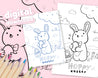 Easter Bunny Printable Colouring Page | Easter-Themed Digital Download for At-Home Colouring - Katnipp Colouring Book - Katnipp Studios