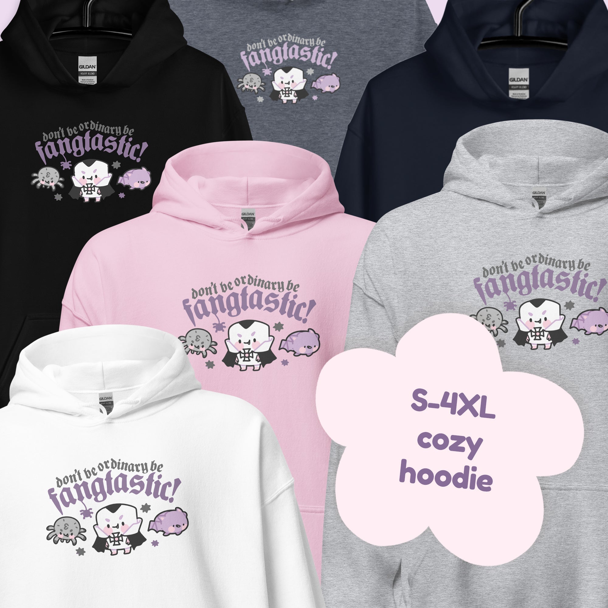 Fangtastic Gothic Halloween Hoodie | Kawaii Vampire Bat Sweatshirt for Spooky Season Katnipp character product