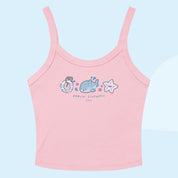 Feelin’ Fintastic | Kawaii Shark Crop Top | Y2K Pastel Aesthetic | Cute Summer Tank Katnipp character product