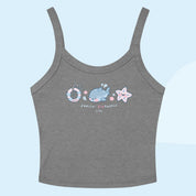 Feelin’ Fintastic | Kawaii Shark Crop Top | Y2K Pastel Aesthetic | Cute Summer Tank Katnipp character product