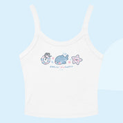 Feelin’ Fintastic | Kawaii Shark Crop Top | Y2K Pastel Aesthetic | Cute Summer Tank Katnipp character product