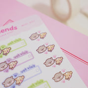 Furry Friends Kawaii Cute Vet Planner Sticker Sheet - MISC 007 - Katnipp Studios