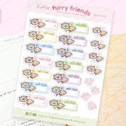 Furry Friends Vet Visit Sticker Sheet | A6 Cute Pet Planner Stickers | MISC 007 Katnipp character product