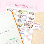 Furry Friends Vet Visit Sticker Sheet | A6 Cute Pet Planner Stickers | MISC 007 Katnipp character product