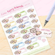 Furry Friends Vet Visit Sticker Sheet | A6 Cute Pet Planner Stickers | MISC 007 Katnipp character product
