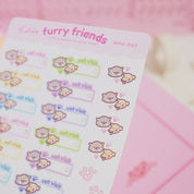 Furry Friends Vet Visit Sticker Sheet | A6 Cute Pet Planner Stickers | MISC 007 Katnipp character product