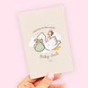 Gender Neutral Baby Shower Card with Stork & Bumblebutt - Personalised Baby Greeting - Katnipp Studios