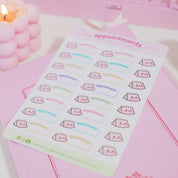 General Appointments Kawaii Cute Planner Sticker Sheet - MISC 010 - Katnipp Studios