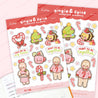 Gingie and Spice Candy Cane Academy Mixed Sticker Sheet & Envelope Seals - Katnipp Studios