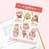 Gingie and Spice Candy Cane Academy Mixed Sticker Sheet & Envelope Seals - Katnipp Studios