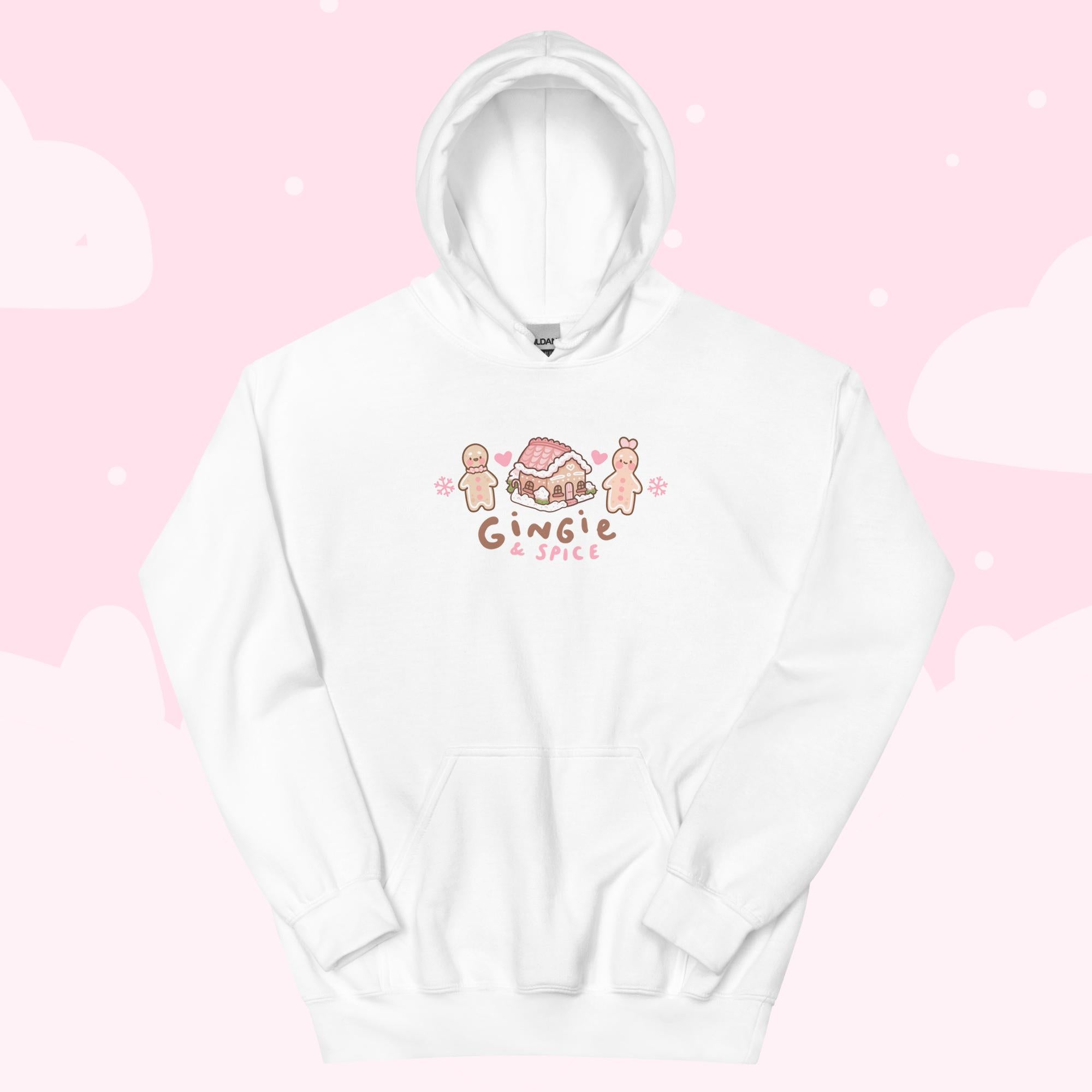 Gingie & Spice Kawaii Christmas Hoodie | Cute Gingerbread Holiday Apparel | Festive Winter Clothing - Katnipp Studios