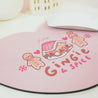 Gingie & Spice Mouse Pad | Kawaii Pastel Pink Desk Decor & Festive Holiday Gift | Cute Gingerbread Couple Office Accessories - Katnipp Studios