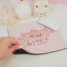 Gingie & Spice Mouse Pad | Kawaii Pastel Pink Desk Decor & Festive Holiday Gift | Cute Gingerbread Couple Office Accessories - Katnipp Studios