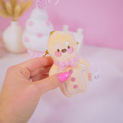 Gingie Gingerbread Kawaii Keychain Plushie | Cute Soft Toy Charm | Adorable Mini Gingerbread Ornament for Bags, Keys & Gifts - Katnipp Studios
