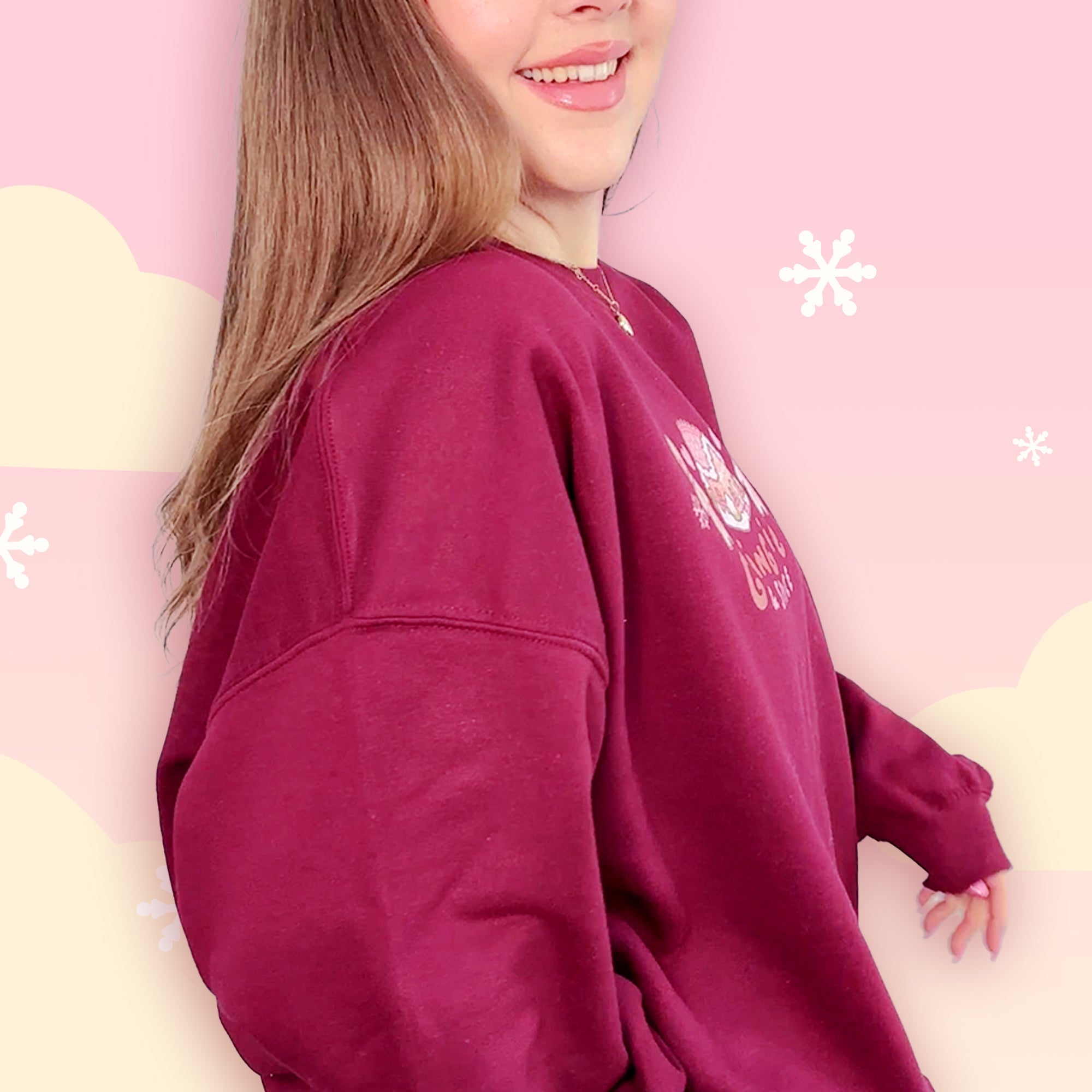 Gingie & Spice Whimsical Christmas Sweater | Kawaii Gingerbread Holiday Apparel | Cozy Winter Clothing Katnipp character product