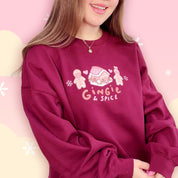 Gingie & Spice Whimsical Christmas Sweater | Kawaii Gingerbread Holiday Apparel | Cozy Winter Clothing Katnipp character product