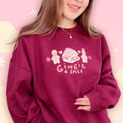 Gingie & Spice Whimsical Christmas Sweater | Kawaii Gingerbread Holiday Apparel | Cozy Winter Clothing Katnipp character product