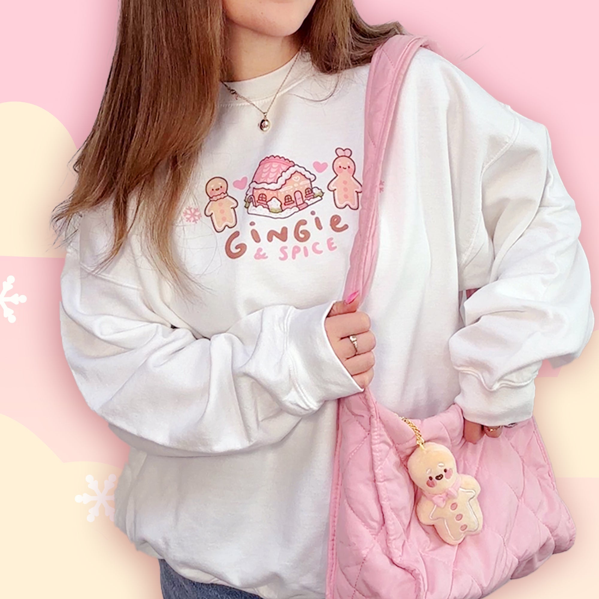 Gingie & Spice Whimsical Christmas Sweater | Kawaii Gingerbread Holiday Apparel | Cozy Winter Clothing Katnipp character product