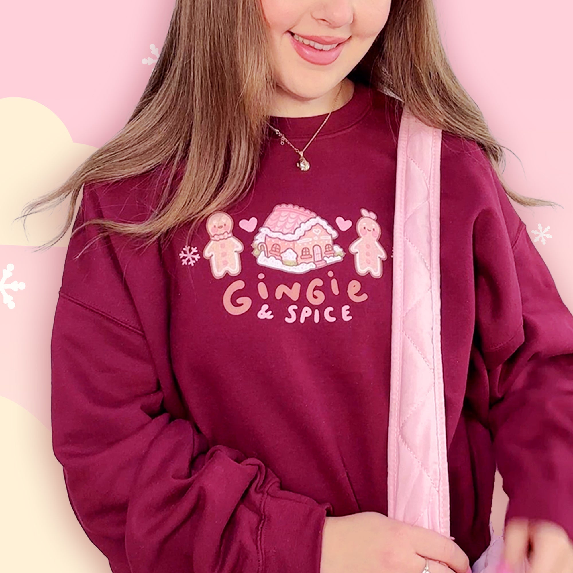 Gingie & Spice Whimsical Christmas Sweater | Kawaii Gingerbread Holiday Apparel | Cozy Winter Clothing Katnipp character product