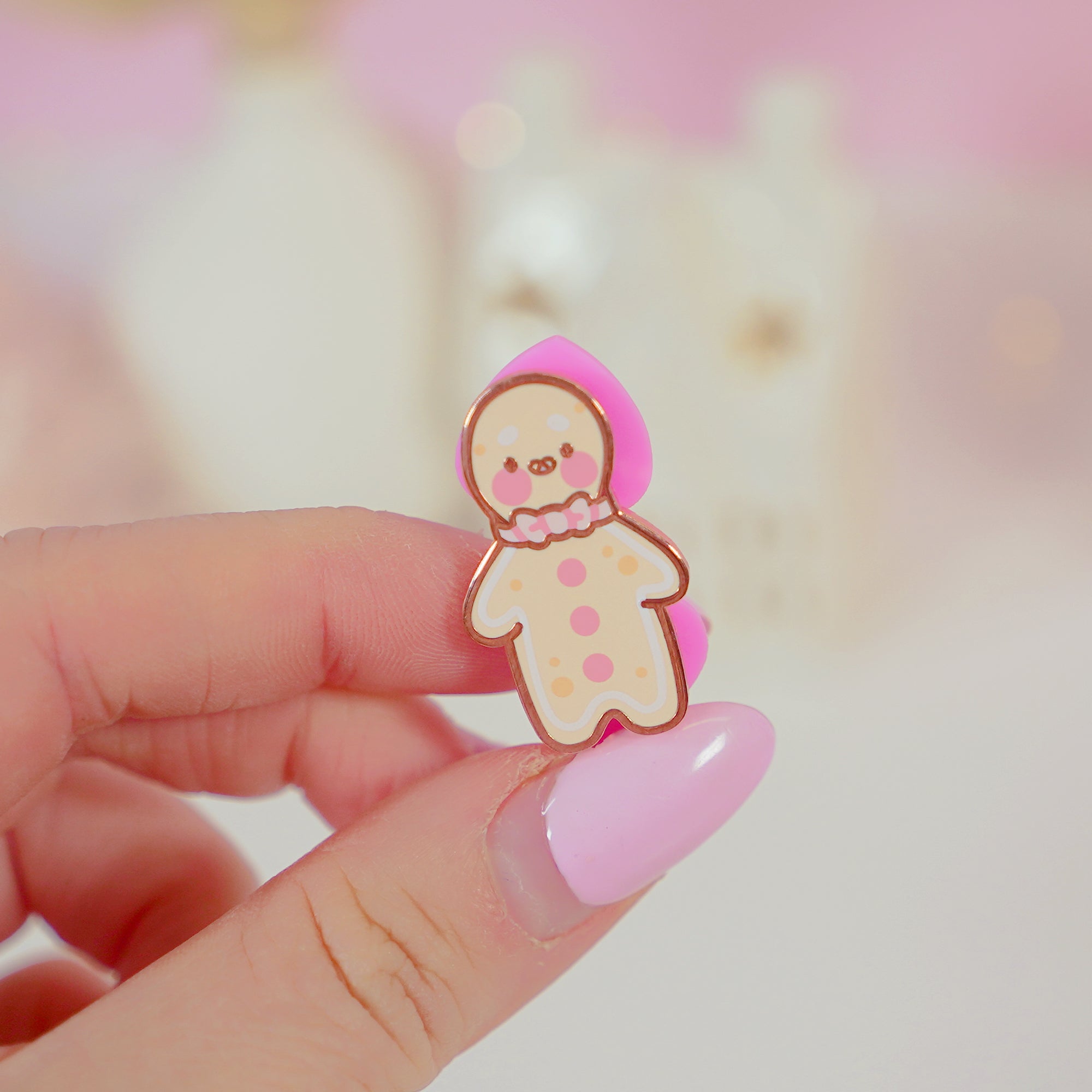 Gingie the Gingerbread Character Enamel Pin | Christmas Kawaii Accessory | Holiday Charm - Katnipp Studios