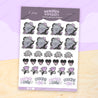 Gothic Halloween A6 Sticker Sheet – Spooky Headstones, Fluffy the Spider, and Kawaii Gothic Stationery Stickers – SP 005 - Katnipp Studios