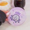 Gothic Halloween Coaster – “Cursed Cutie” with Fluffy the Spider - Spooky Desk Decor & Halloween Coaster - Katnipp Studios