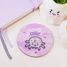 Gothic Halloween Coaster – “Cursed Cutie” with Fluffy the Spider - Spooky Desk Decor & Halloween Coaster - Katnipp Studios