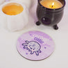 Gothic Halloween Coaster – “Cursed Cutie” with Fluffy the Spider - Spooky Desk Decor & Halloween Coaster - Katnipp Studios