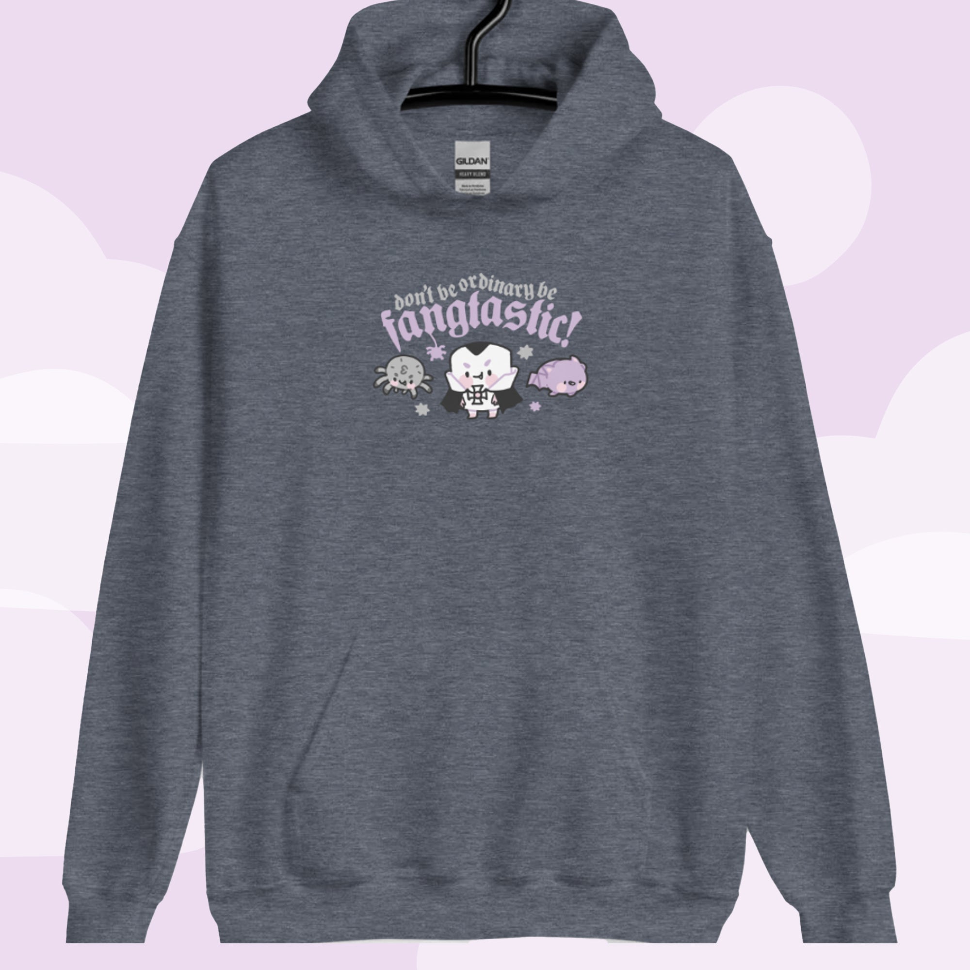 Gothic Halloween Hoodie – “Don’t Be Ordinary, Be Fangtastic” - Kawaii Gothic Apparel - Katnipp Studios