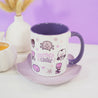 Gothic Halloween Mug - 'Cursed Cutie' - Spooky Ceramic Cup - Kawaii Halloween Homeware - Katnipp Studios