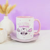 Gothic Halloween Mug - ‘Fangtastic’ - Ceramic Cup with Spooky Vampire & Bat Design - Kawaii Halloween Homeware - Katnipp Studios