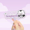 Gothic Halloween Sticker – “Why Be Ordinary When You Can Be Fangtastic” with Vampire Marshie - Cute Spooky Sticker - Katnipp Studios